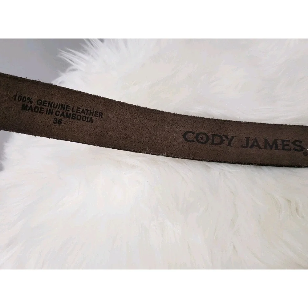 NEVER WORN Sz 36 Cody‎ James Men's American Flag Patriotic Belt Buckle Leather